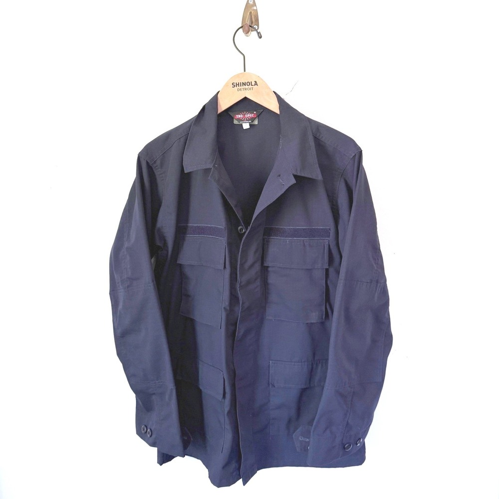 TRU-SPEC BDU Shirt Navy Blue Ripstop Tactical Field Jacket Mens Medium Long